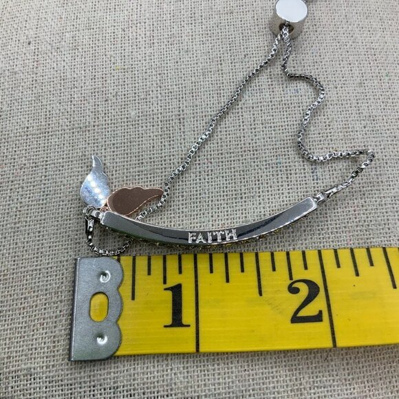 IBB CN Silver Toned "Faith" Slide Bracelet - Picture 4 of 8